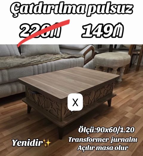 Məhsul 1: Transformerlə açılan jurnal masası - Funksional dizayn — Bakı