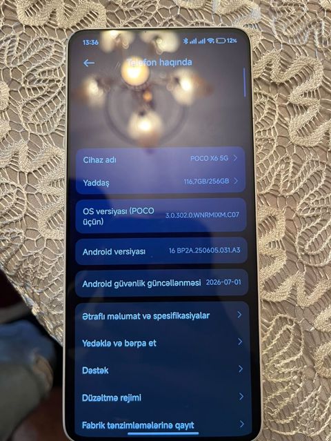 Poco X6, 256 GB, rəng - Ağ, Barmaq izi, Face ID — Bakı
