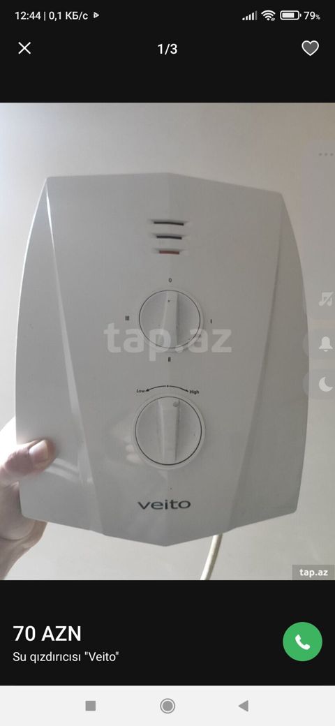 Su qızdırıcısı Veito – ani su isitmə qurğusu - Brend: Veito - Növ — Qusar