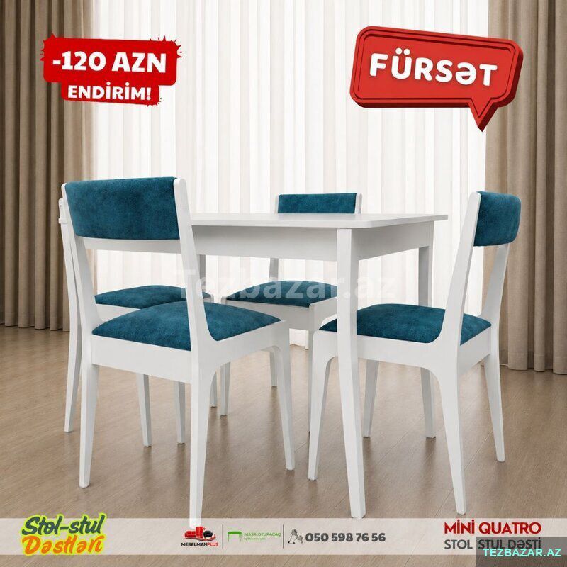 Mini Quatro stol stul dəsti super Endirimlə — Mebel, Bakı (3)