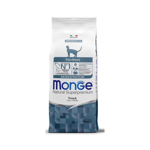 Diyetik yem pişiklər üçün Monge PFB Cat Monoprotein Sterilised, 10 kq — Bakı