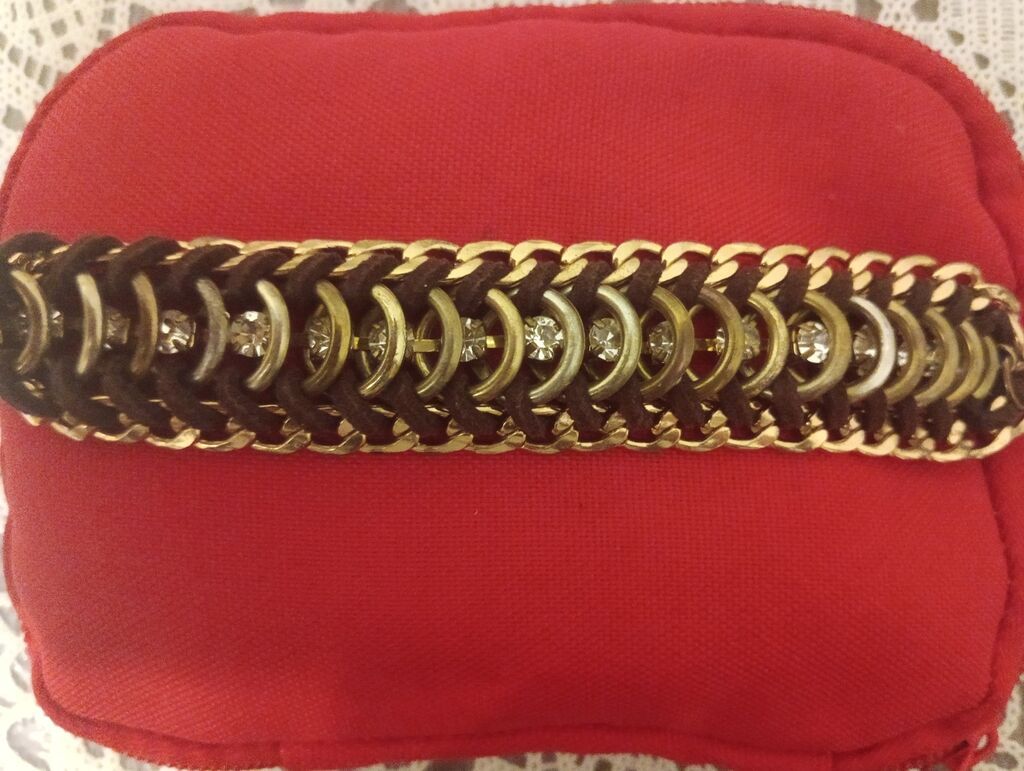 Qızılı tonlarda zəncirli qolbaq., Almaniya - Material: metal — Bileziklər, Bakı (4)