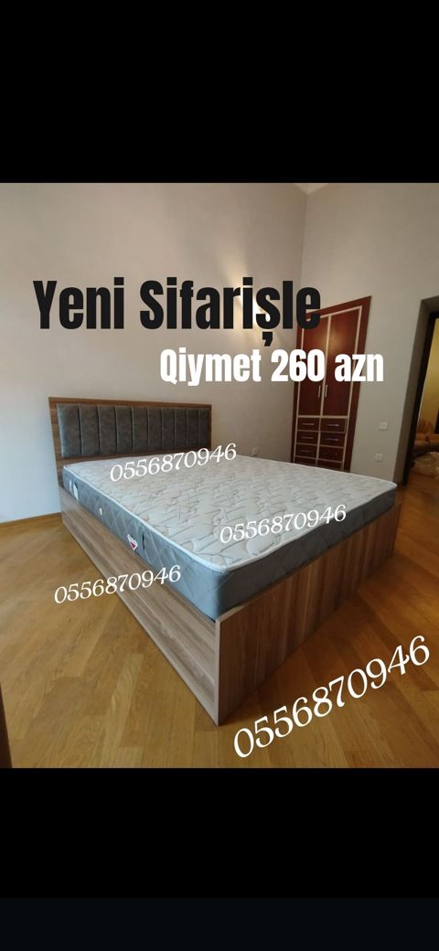Yeni, İkinəfərlik çarpayı, Bazasız, Matras ilə, Siyirməsiz, Rusiya — Bakı