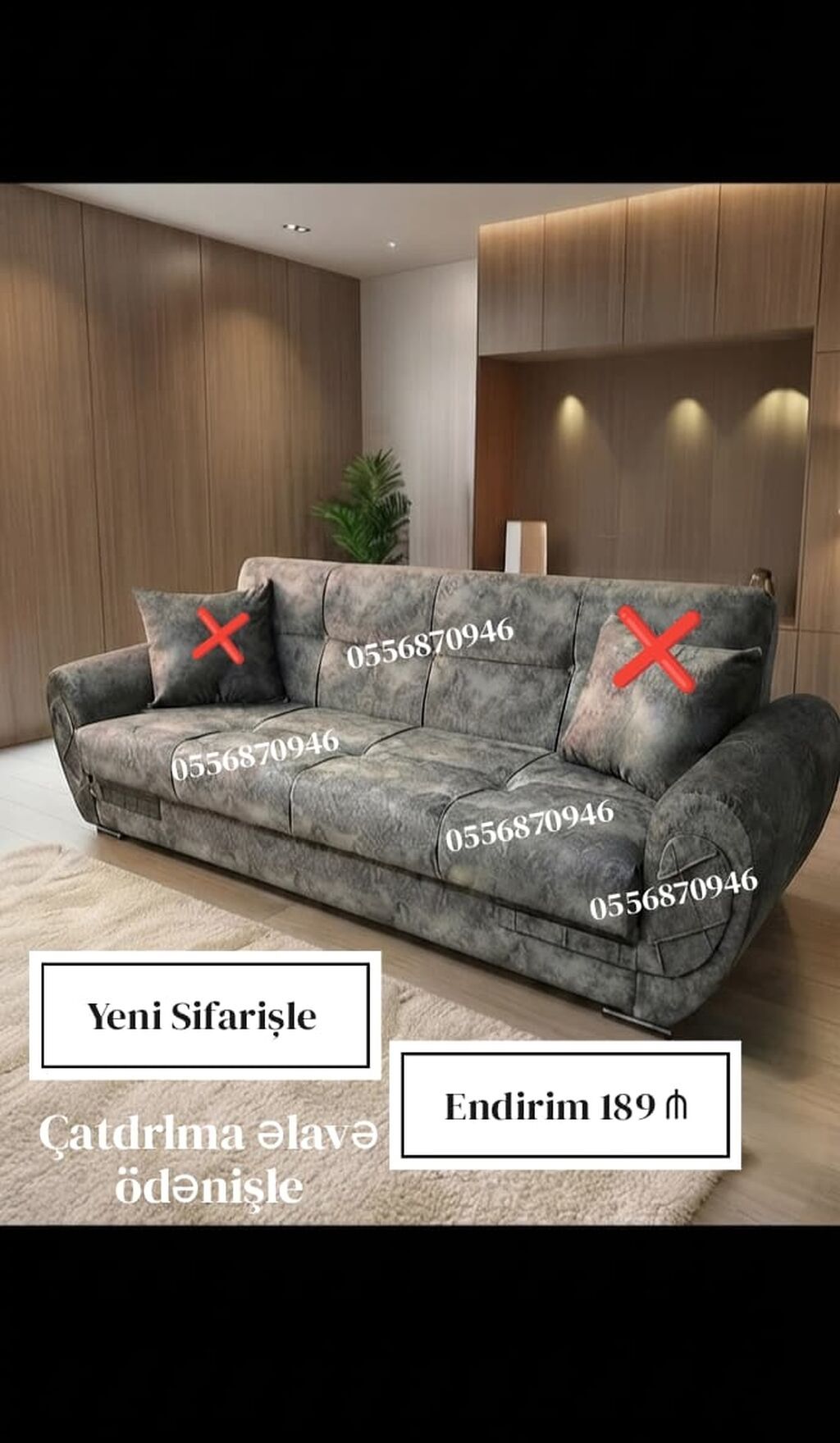 Divan, Yeni, Açılan, Bazalı, Parça, Ödənişli çatdırılma — Divanlər, Bakı (3)