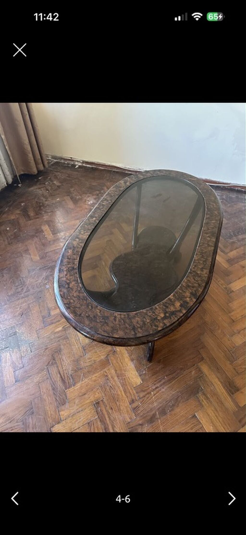 Oval masa, Açılmayan, Təkərsiz, Şüşə, Türkiyə, Zəmanətsiz, Ünvandan götürmə, Pulsuz quraşdırılma — Jurnal masaları, Bakı (2)
