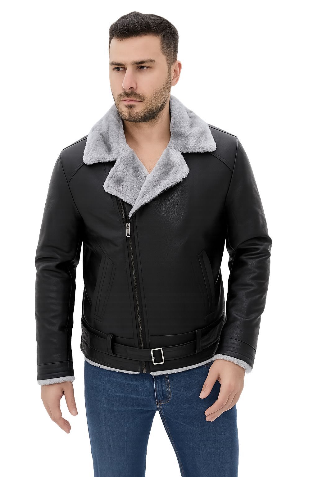 Kişilər üçün qış gödəkçəsi 01119, qara, dəri, ölçü 3XL — Mallar, Bakı