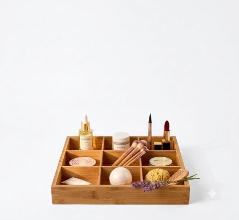 Kosmetik vasitələr üçün orqanayzer, bambuk, qəhvəyi, 9x22 sm — Bakı