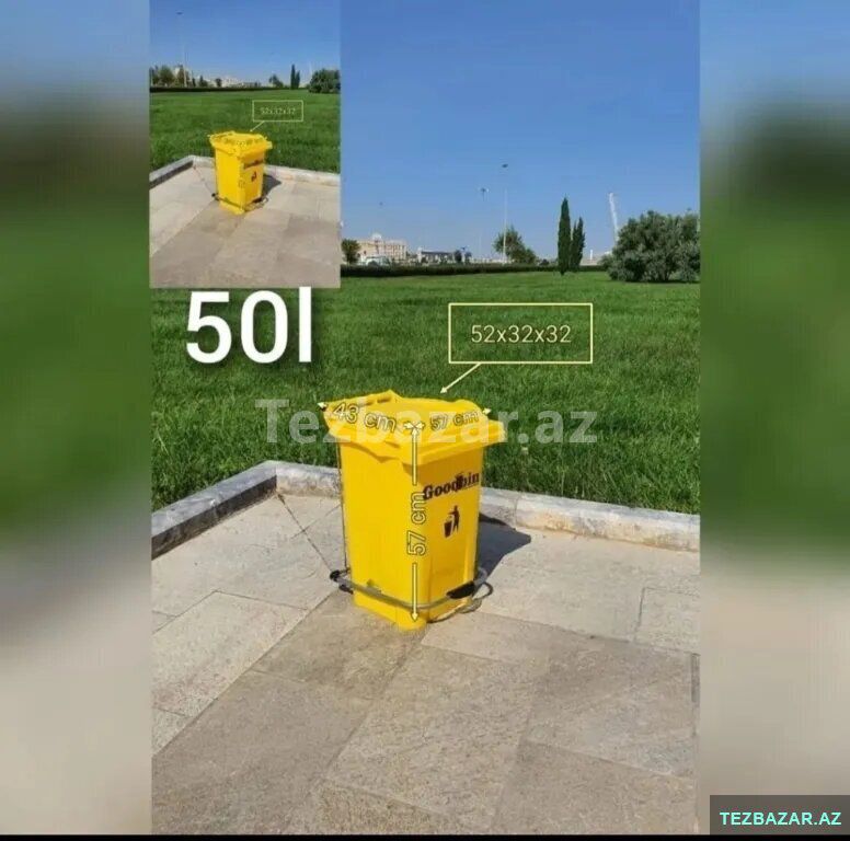 Zibilqabi Zibilvedresi Tullantiqablari goodbin tekerli pedal — Ev malları, Bakı (5)