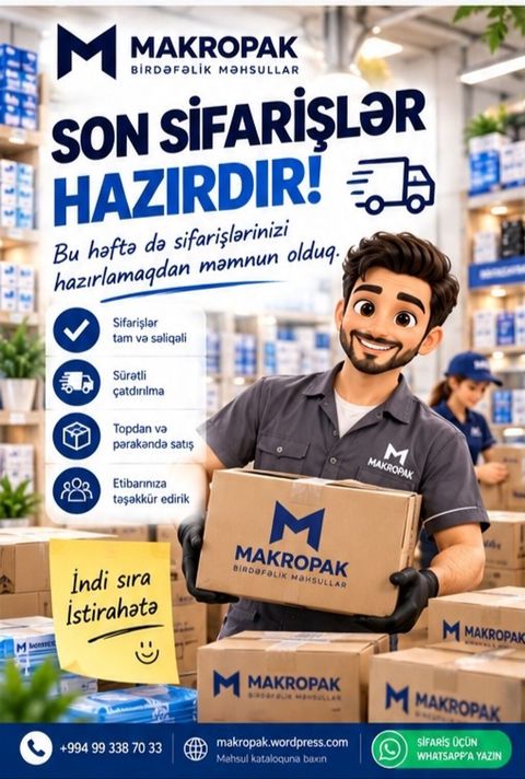 SON Sifarişlər Hazırdır Bu həftə ərzində sifarişlərinizi — Masazır