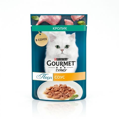Nəm yem pişiklər üçün Gourmet Perle Rabbit Pouch, 75 q — Bakı