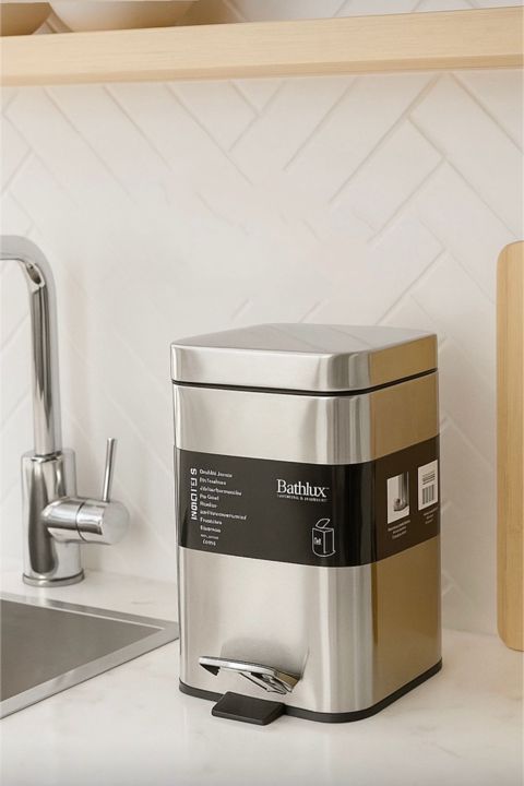 Zibil qutusu, dördkünc, paslanmayan polad, 3 l - homestore_vm1888 — Bakı