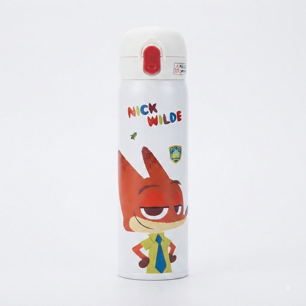 Uşaq termosu Disney Zootopia Nick Wilde JS-6712, 450 ml, paslanmayan polad, rəngbərəng — Mallar, Bakı