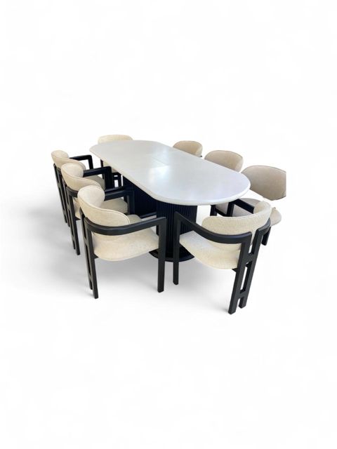 Yemək masası və stul dəsti 2253, MDF, bej, 108х180 sm, 9 parça — Bakı
