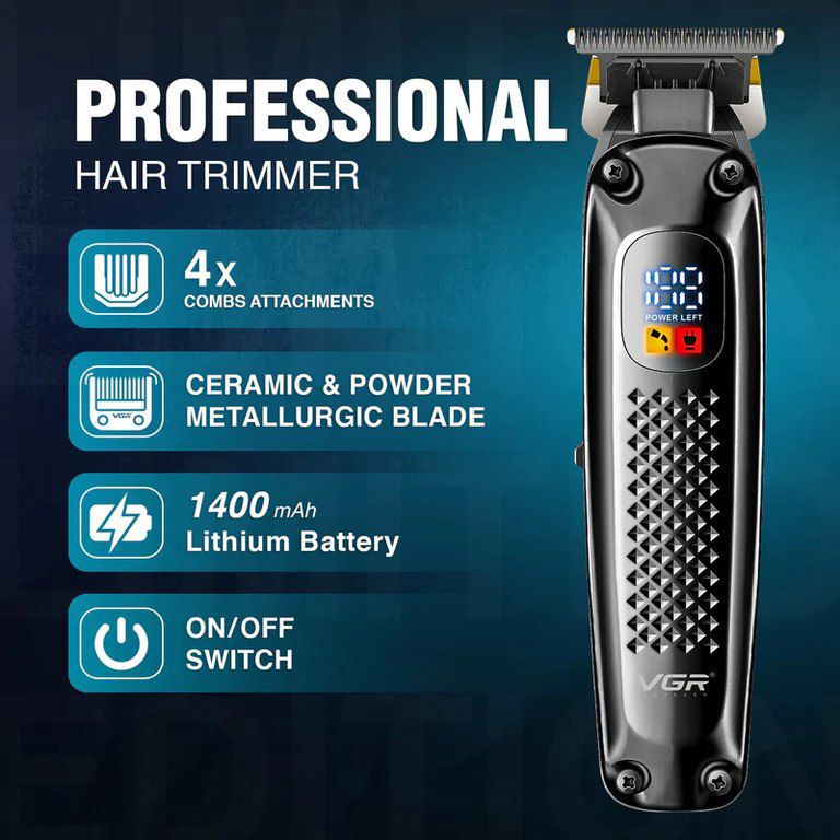 Professional təraş aparatı "VGR 972 1400MAH 7000RPM Ceramic Blades Cord/Cordless" — Gözəllik və səhiyyə, Bakı (3)