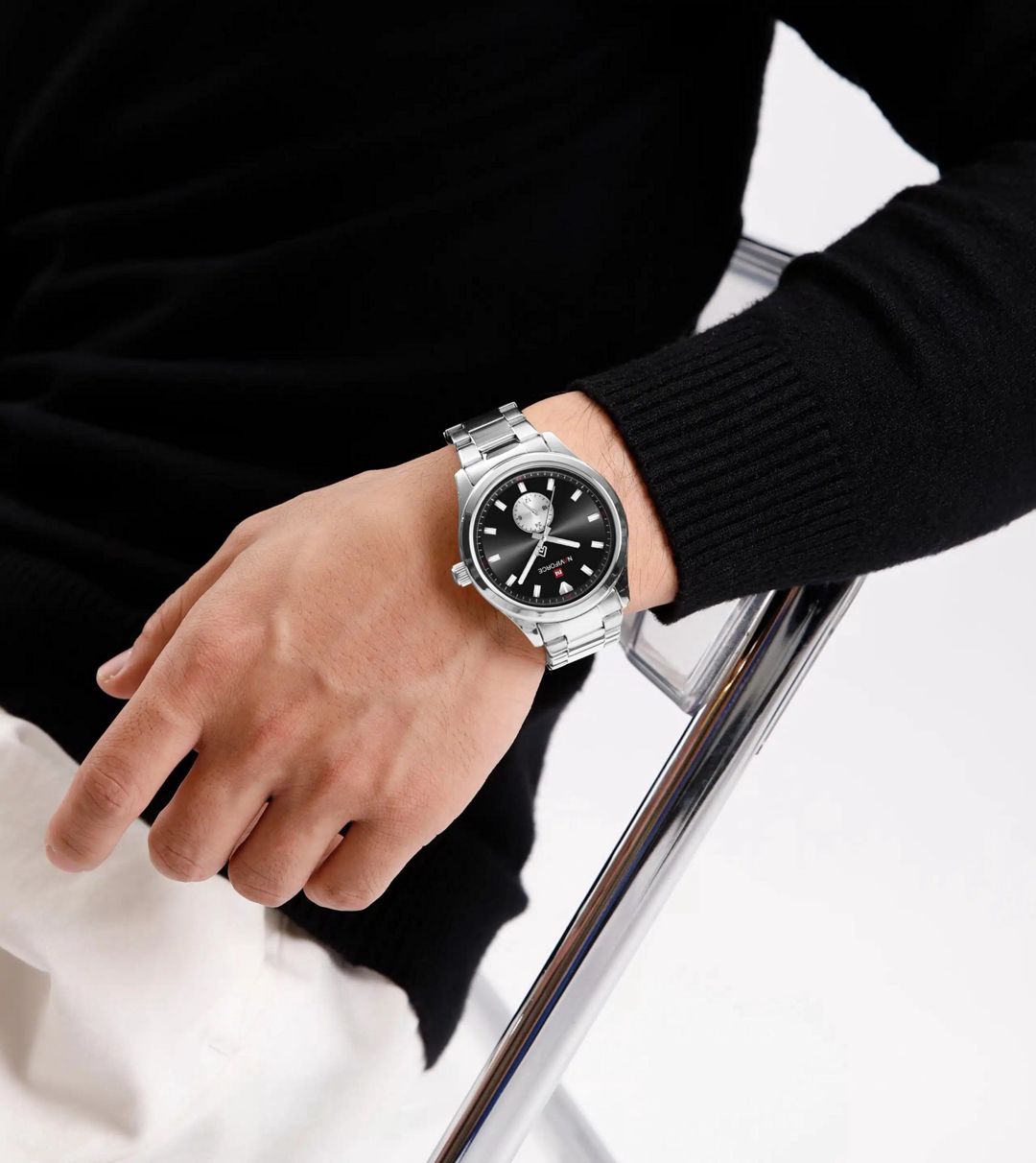 Qol saatı NaviForce NF 9231 Silver/Black — Mallar, Bakı (2)