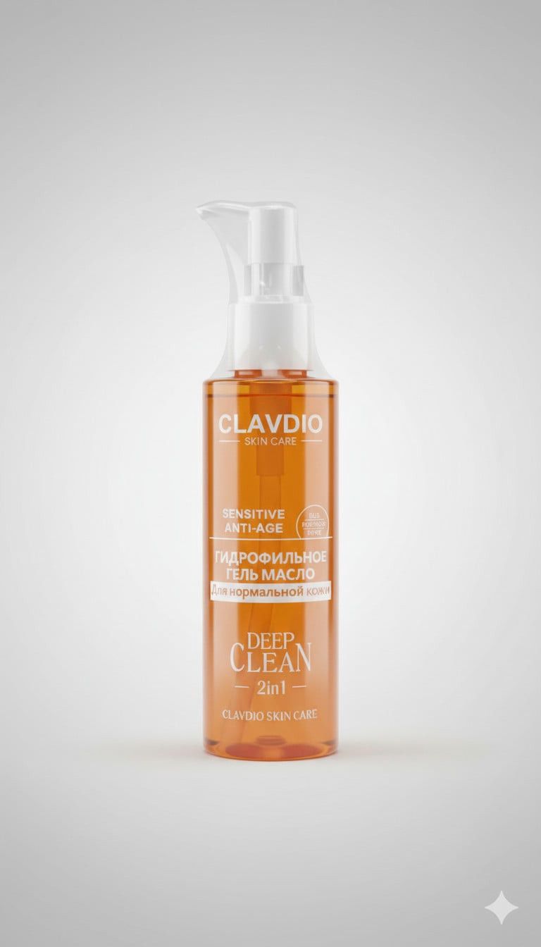 Hidrofil gel-yağ Clavdio Deep Clean 2-in-1 Sensitive Anti-Age, normal və həssas dəri üçün — Mallar, Bakı