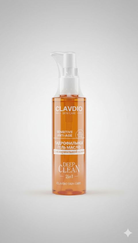 Hidrofil gel-yağ Clavdio Deep Clean 2-in-1 Sensitive Anti-Age, normal və həssas dəri üçün — Bakı