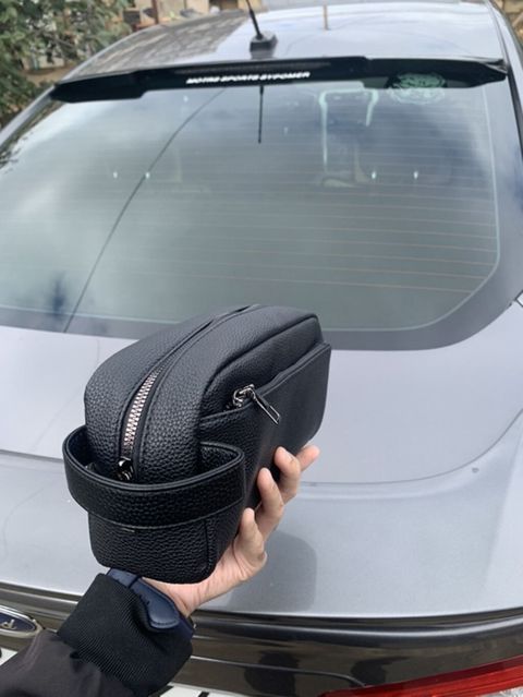 Qara rəngli kişi çantası (dopp kit) -Yenidir - Rəng: mat qara - Ölcü — Xırdalan