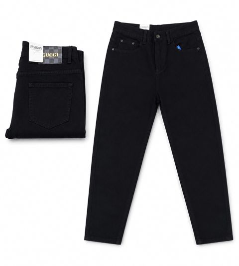 Düz cins 2568215, qara, denim, ölçü 33 — Bakı