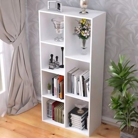 Kitablar üçün şkaf ZARR031, 167x63x35 sm, laminat, ağ — Bakı