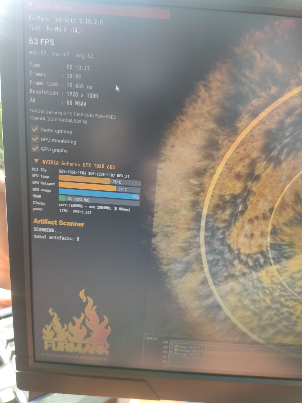 Videokart GeForce GTX 1060, 6 GB, İşlənmiş — Qrafik kartlar, Bakı (7)