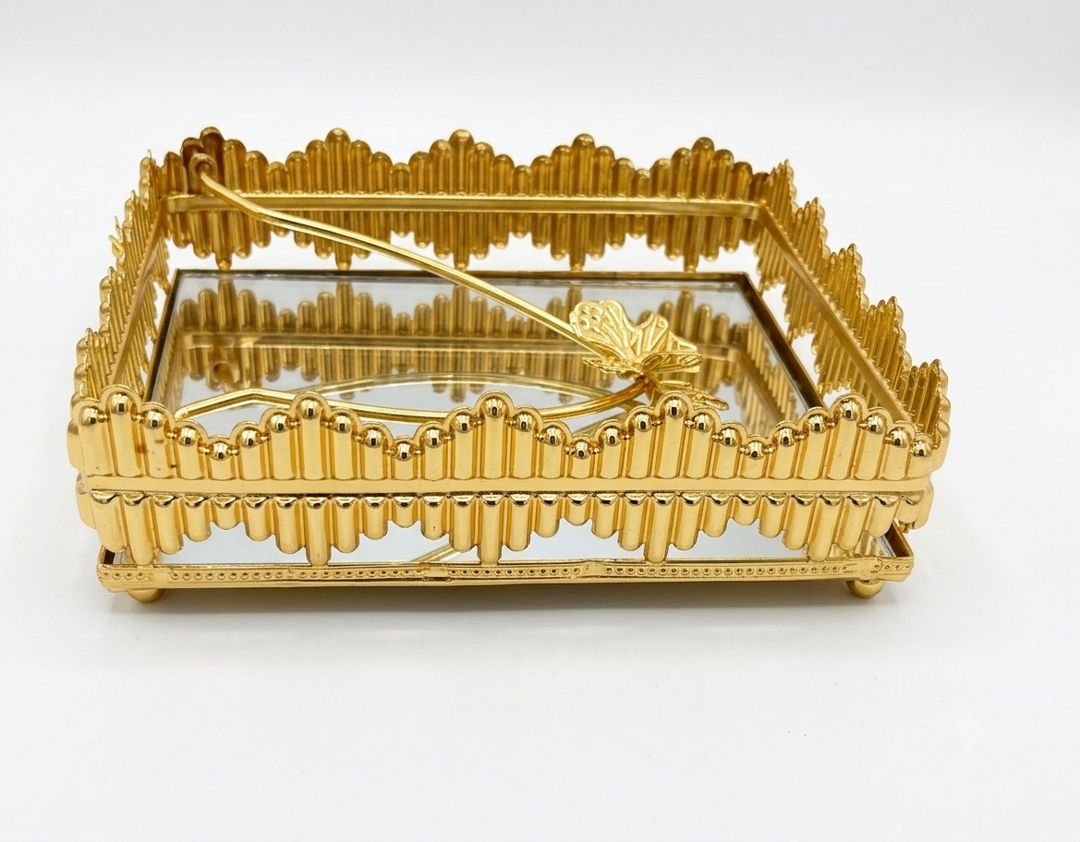 Salfet qabı 6992, dəmir/şüşə, qızılı, 18.5 sm — Mallar, Bakı