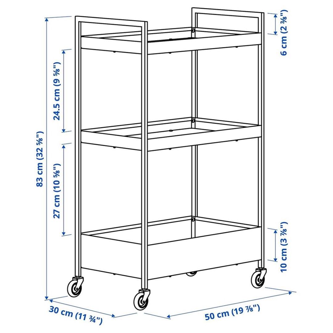 Təkərli rəf IKEA Nıssafors, polad, sarı, 30x50.5x83 sm — Mallar, Bakı (2)