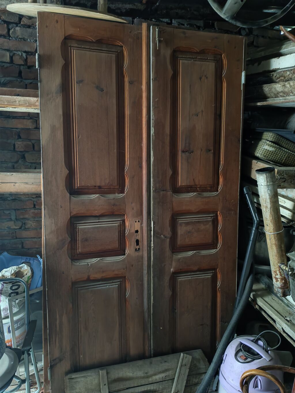 İkiqat taxta qapı 8 ədəd var - Material: təbii ağac (bərk taxta) — Pəncərələr, qapılar, balkonlar, Gəncə