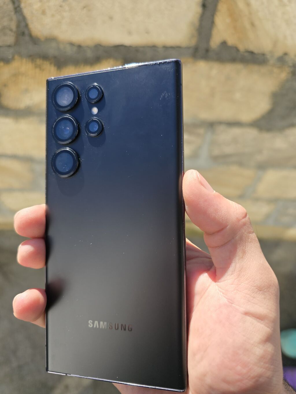 Premium telefon qabı – Galaxy S22 Ultra üçün (kamera kəsiyi və korpus — Digər, Xaçmaz (7)