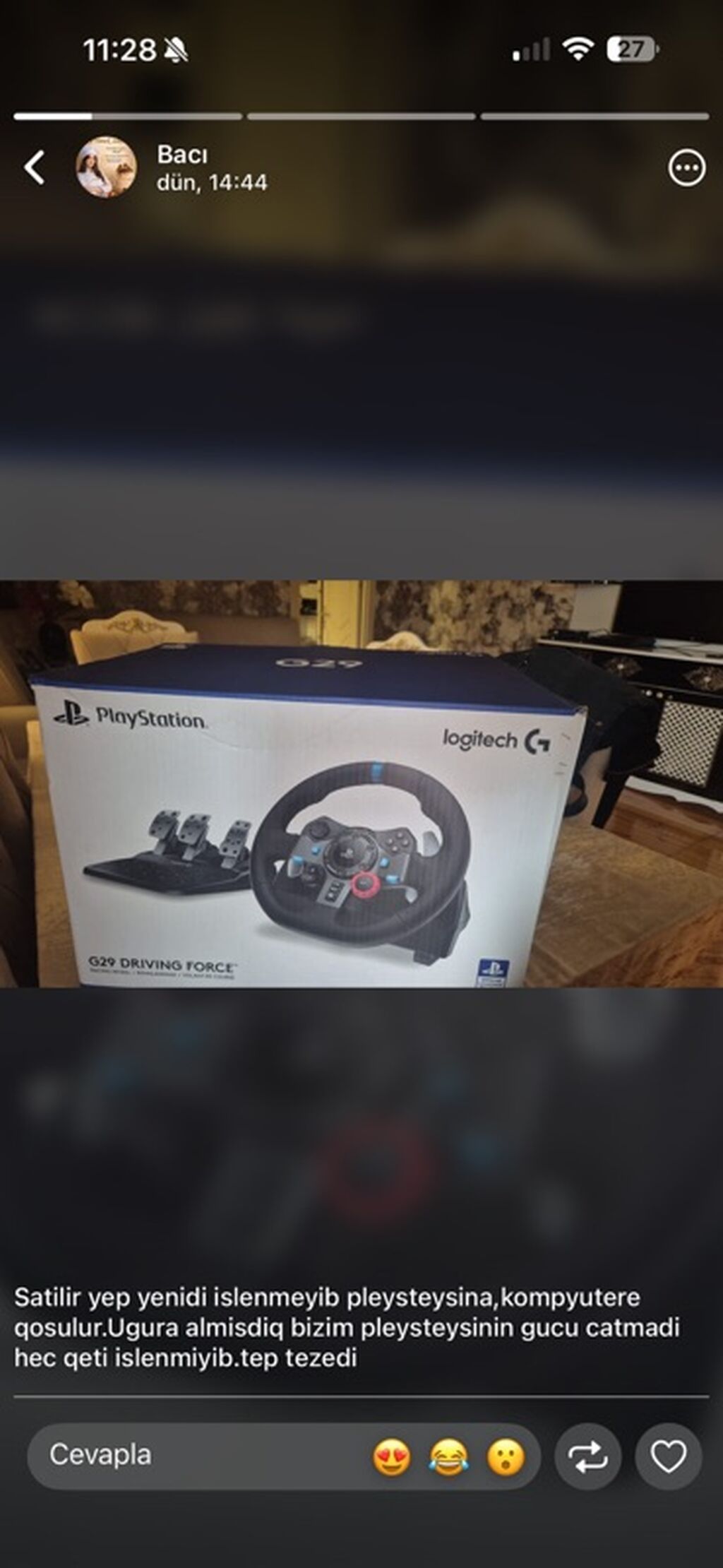Logitech G29 Driving Force sükan və pedallar dəsti.yenidi real — Aksesuarlar, Bakı