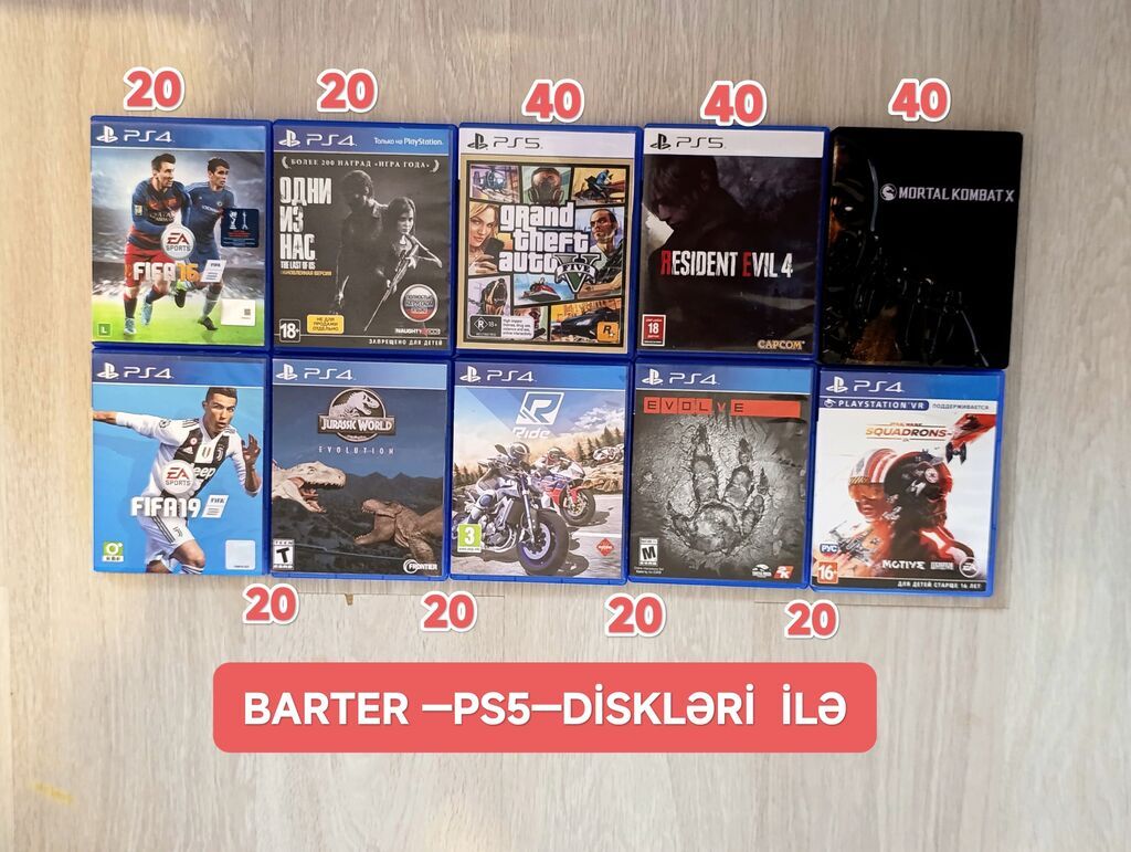 3 disk PS4 =50azn / Steelbook MK XL 40azn Mağaza deyil / Barter — Konsol oyunları, Bakı