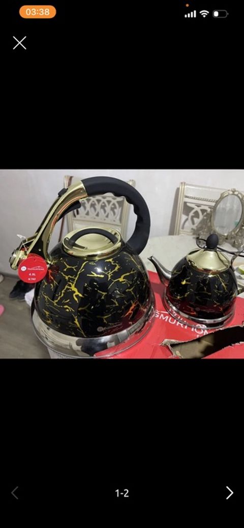 Çay dəsti, rəng - Qara, Metal — Xırdalan