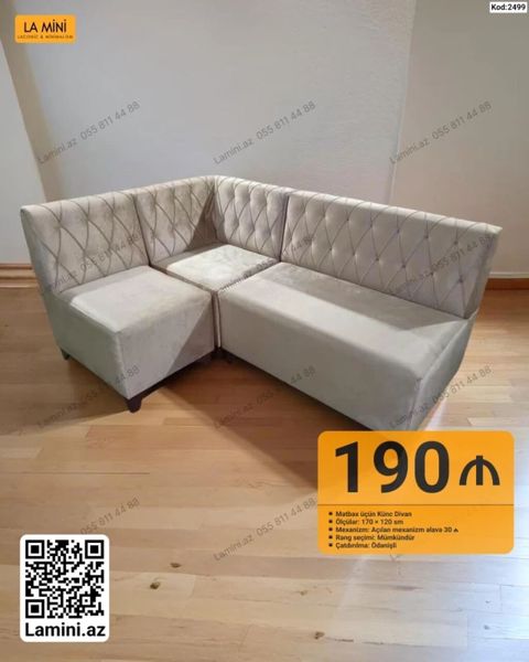 Mətbəx üçün künc divan - Ölçülər: 170 120 sm - Mexanizm: Açılan — Bakı