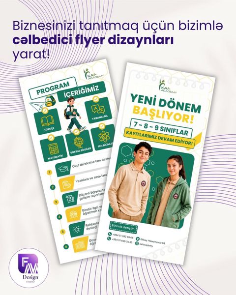 Flayer/Broşur/Diklet Dizaynı Brendinizə uyğun Keyfiyyətli 2 üzlü — Masazır