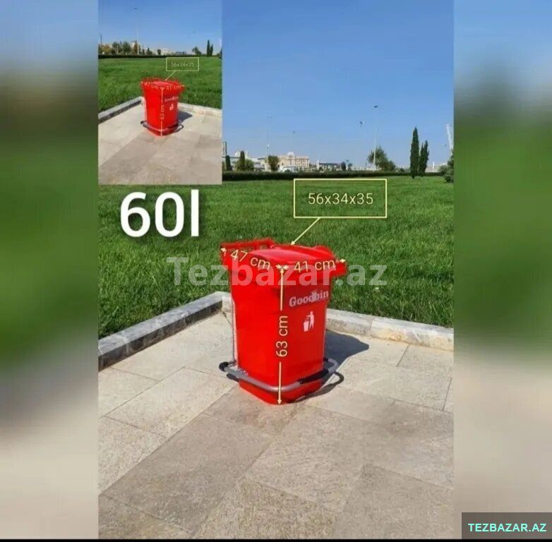 Zibilqabi Zibilvedresi Tullantiqablari goodbin tekerli pedal — Ev malları, Bakı (6)