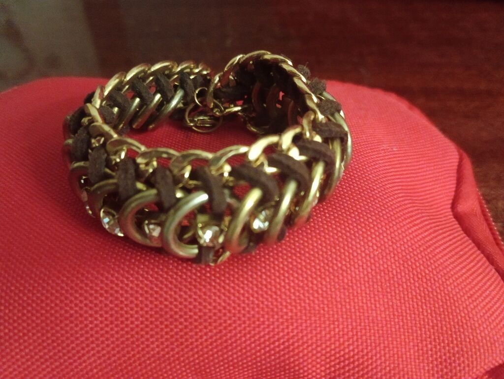 Qızılı tonlarda zəncirli qolbaq., Almaniya - Material: metal — Bileziklər, Bakı (2)