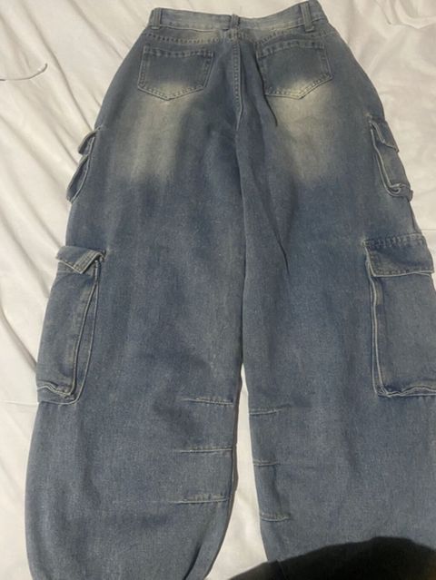 Unisex “cargo” cins şalvar endirim olacagg - Model: geniş — Bakı