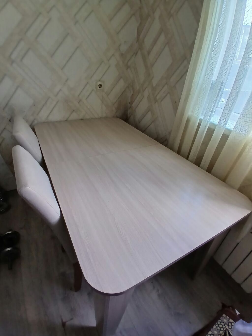 Açıq ağ palıd rəngində yemək otağı dəsti: - Geniş, düzbucaqlı nahar — Masalar və stullar, Bakı (2)