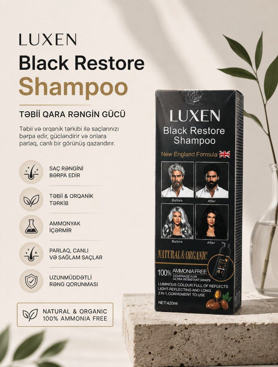 Saç qaraldan şampun Luxen Black Restore 420 ml — Gözəllik və səhiyyə, Bakı (5)