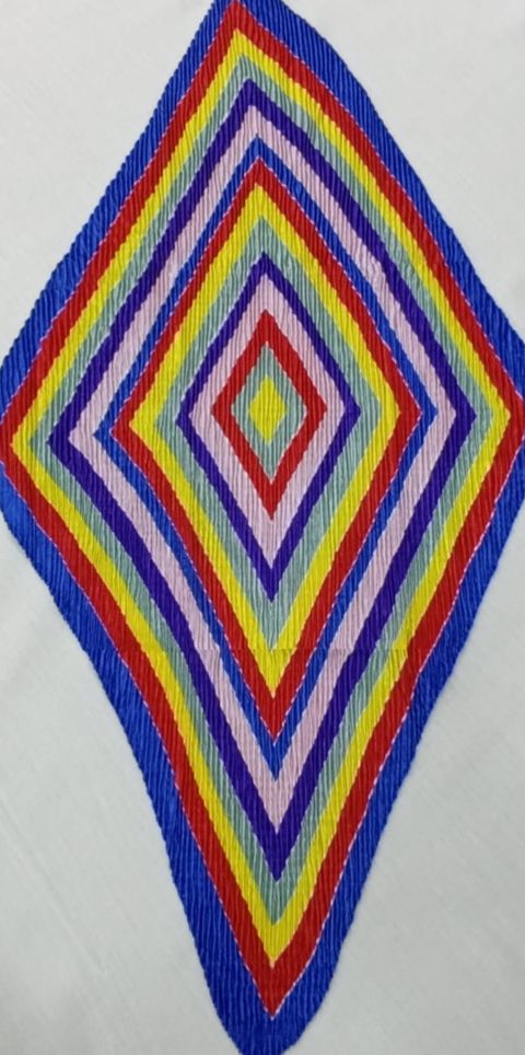 Yaylıq 3999, ipək, rəngbərəng, 70x40 sm — Bakı