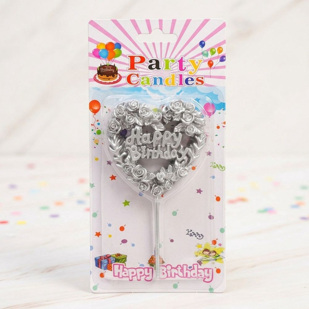 Tort üçün şam Happy Birthday, gümüşü — Mallar, Bakı