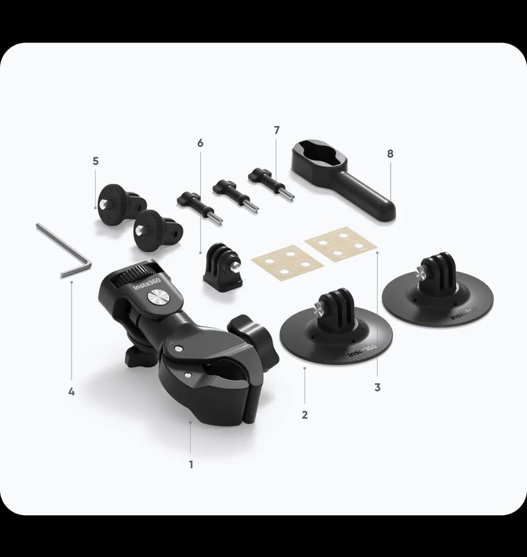 Insta360 Motorcycle Bundle Əla vəziyyətdədir, sadəcə Heavy Duty clamp — Aksesuarlar, Bakı (2)