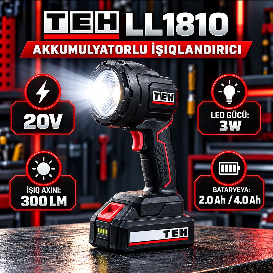 LED fənər TEH LL1810, qara — Mallar, Bakı