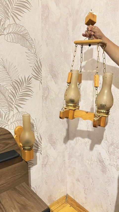 Çılçıraq, 3 lampa, Taxta — Bakı