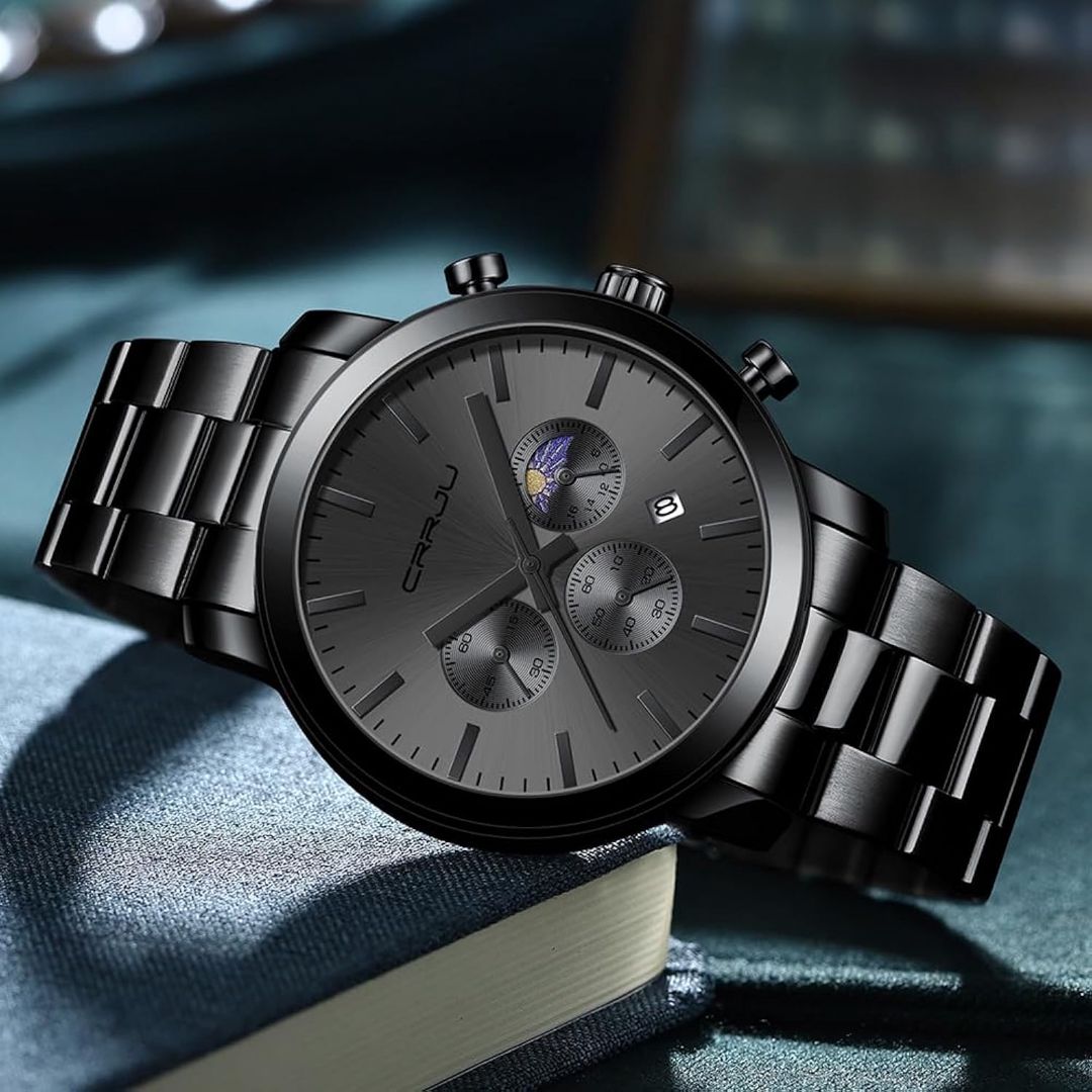 Qol saatı kişilər üçün Crrju 2304 Black/Black — Mallar, Bakı (3)