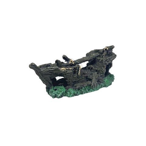 Akvarium üçün aksessuar Zoomir, batmış gəmi şəklində, 17.5х7 sm, yaşıl — Bakı