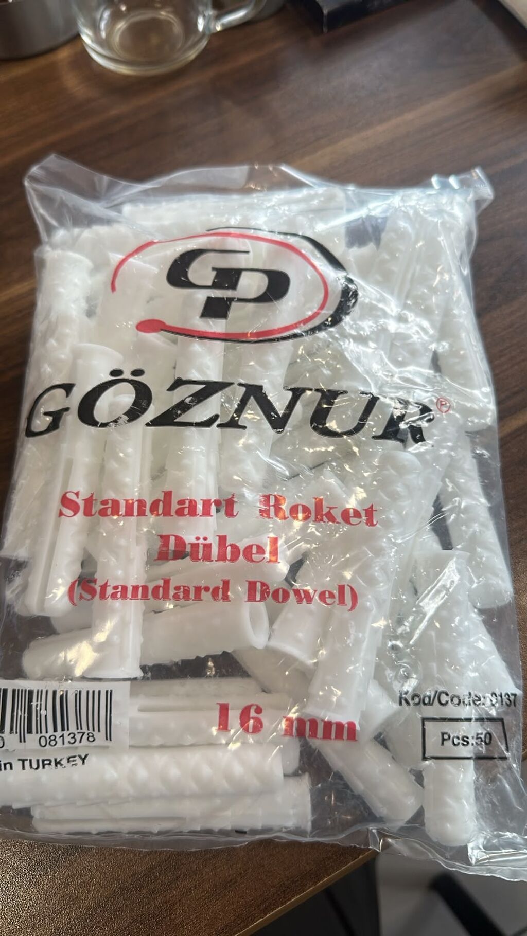 Məhsul: Göznur Standart Roket Dübel (Standard Dowel) - Ölçü: 16 mm — Təmir və inşaat, Bakı