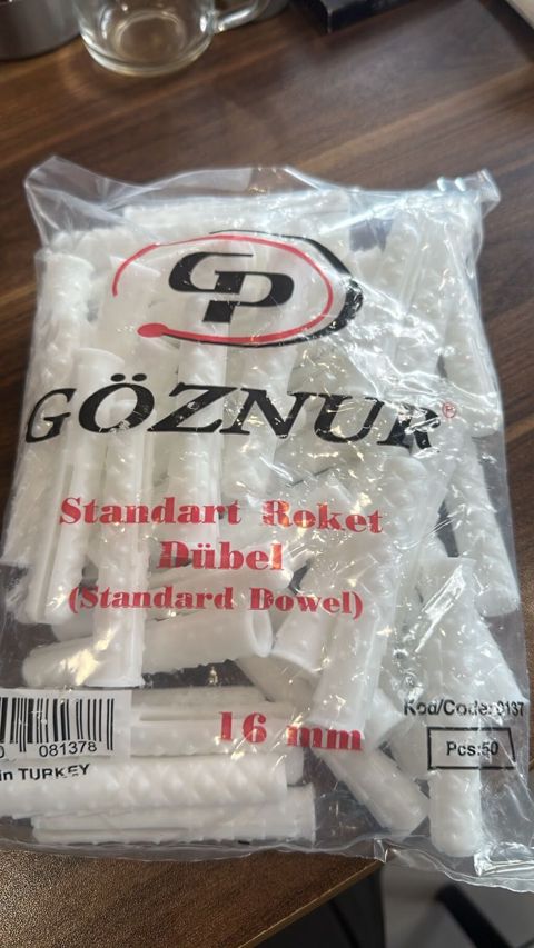 Məhsul: Göznur Standart Roket Dübel (Standard Dowel) - Ölçü: 16 mm — Kerim