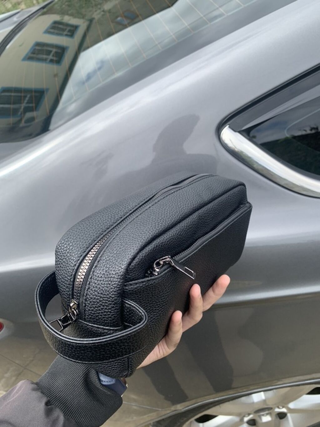 Qara rəngli kişi çantası (dopp kit) -Yenidir - Rəng: mat qara - Ölcü — Çantalar, çamadanlar, cüzdanlar, Xırdalan (2)