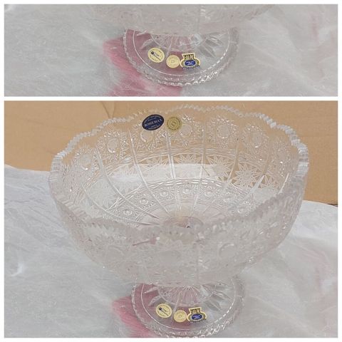 Bohemia kristal meyvə/qəlyanaltı qabı – ayaqlı model - Material — Qobu